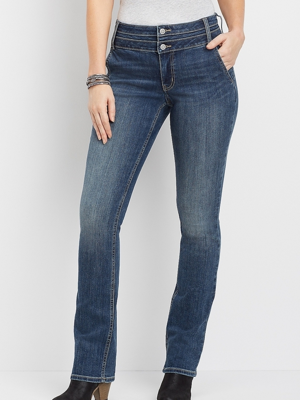Maurices Women's Indigo Bootcut Jeans with Fading
